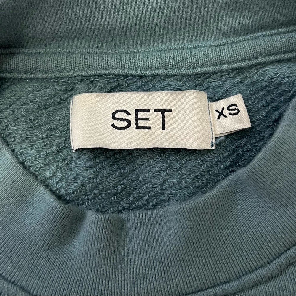 Set Active Lightweight Classic Crewneck Sweatshirt in Wave Teal Green - Size XS - Picture 4 of 5